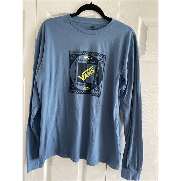 Vans Mens Large Blue Long‎ Sleeve Off The Wall Graphic Tee - Picture 1 of 6